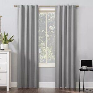Sun Zero Cyrus Blackout & Thermal Single Curtain Panel Silver 40" x 63"